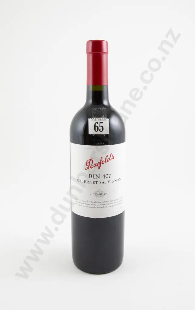 1 bottle Penfolds Bin 407 Cabernet Sauvignon 2001 Image 1++