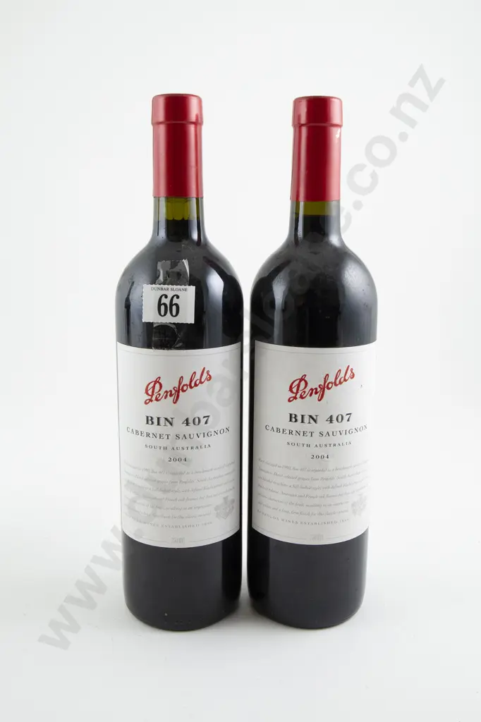 2 bottles Penfolds Bin 407 Cabernet Sauvignon 2004 Image 1++