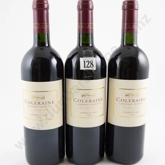 3 bottles Te Mata Estate Coleraine Cabernet/Merlot 1996
