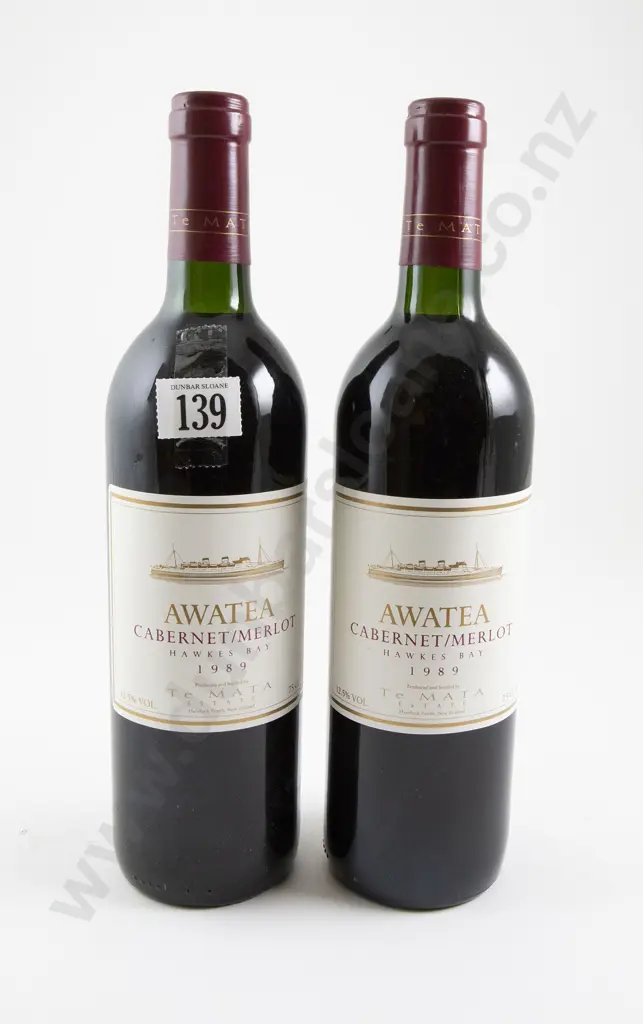 2 bottles Te Mata Estate Awatea Cabernet/Merlot 1989 Image 1++