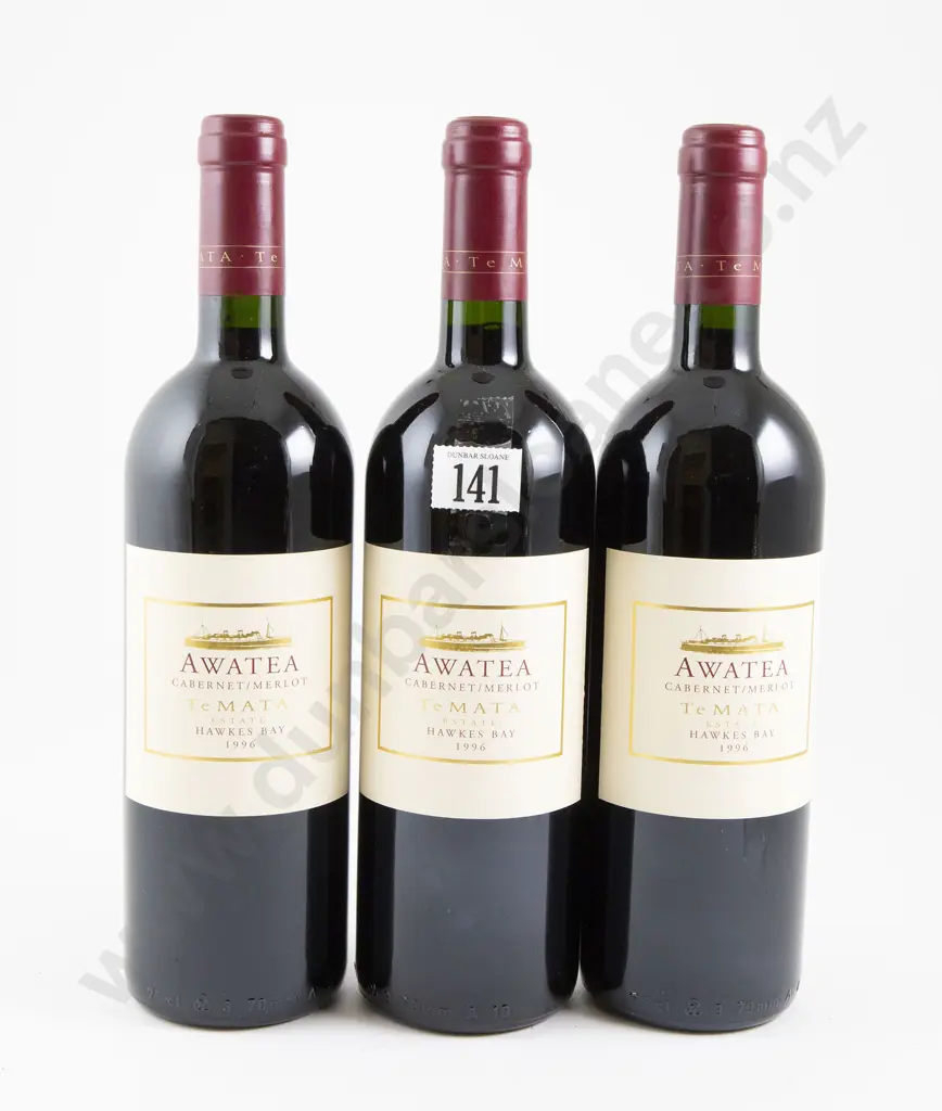 3 bottles Te Mata Estate Awatea Cabernet/Merlot 1996 Image 1++