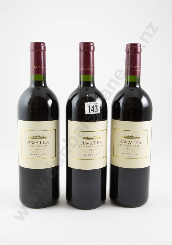 3 bottles Te Mata Estate Awatea Cabernet/Merlot 1996 Image 1++
