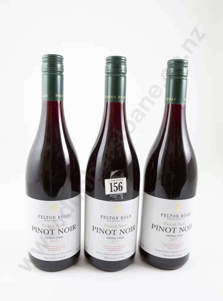 3 bottles Felton Road Cornish Point Central Otago Pinot Noir 2017 Image 1++