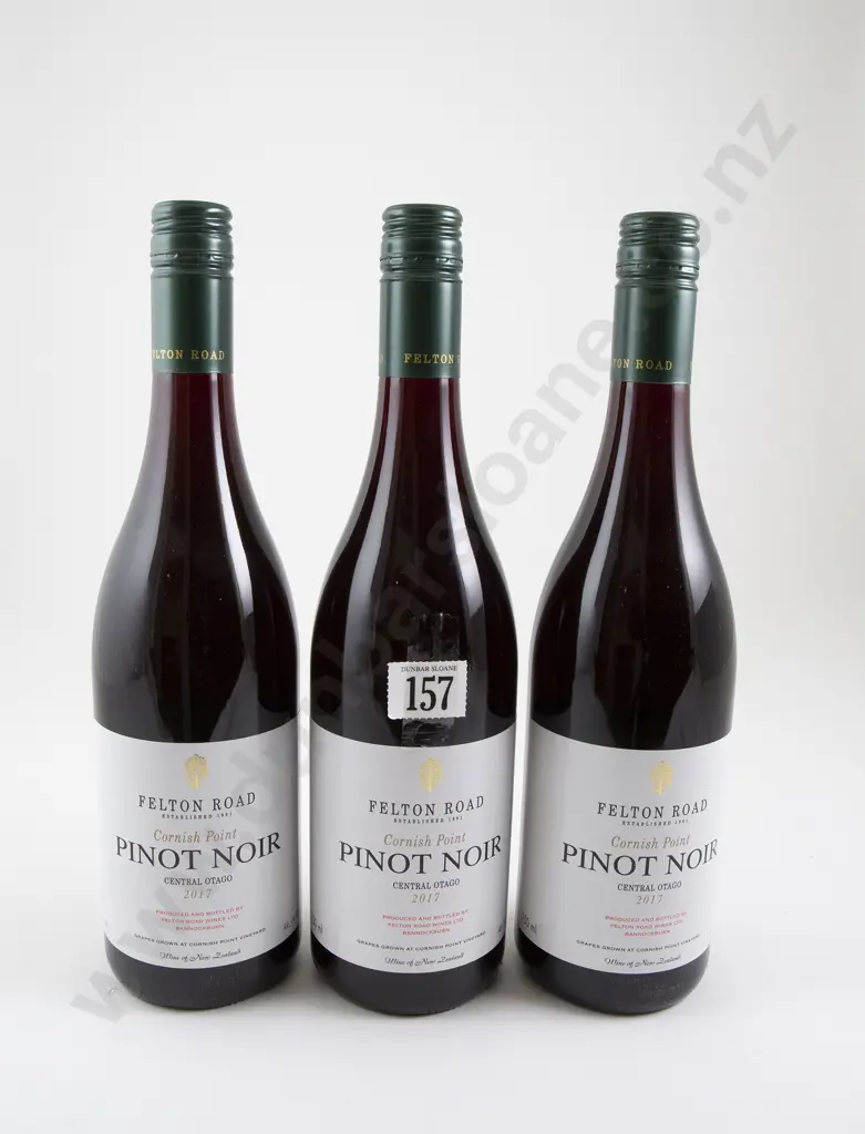 3 bottles Felton Road Cornish Point Central Otago Pinot Noir 2017 Image 1++