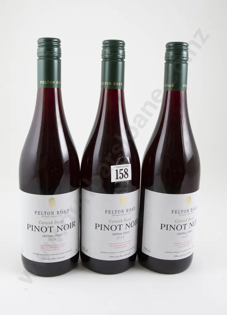 3 bottles Felton Road Cornish Point Central Otago Pinot Noir 2018 Image 1++