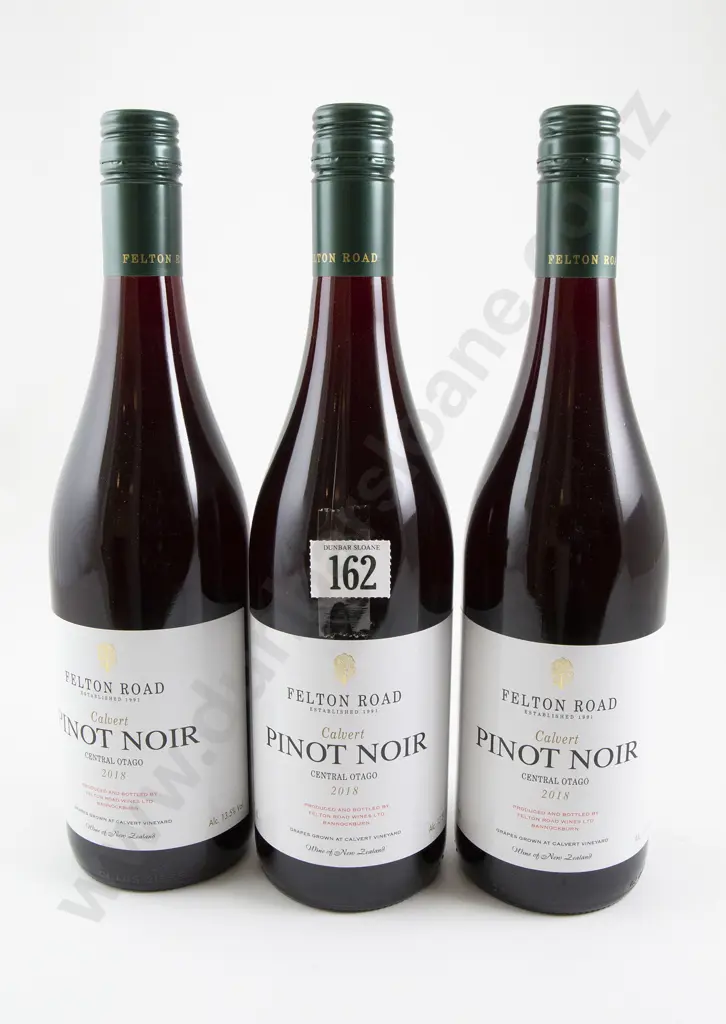 3 bottles Felton Road Calvert Central Otago Pinot Noir 2018 Image 1++