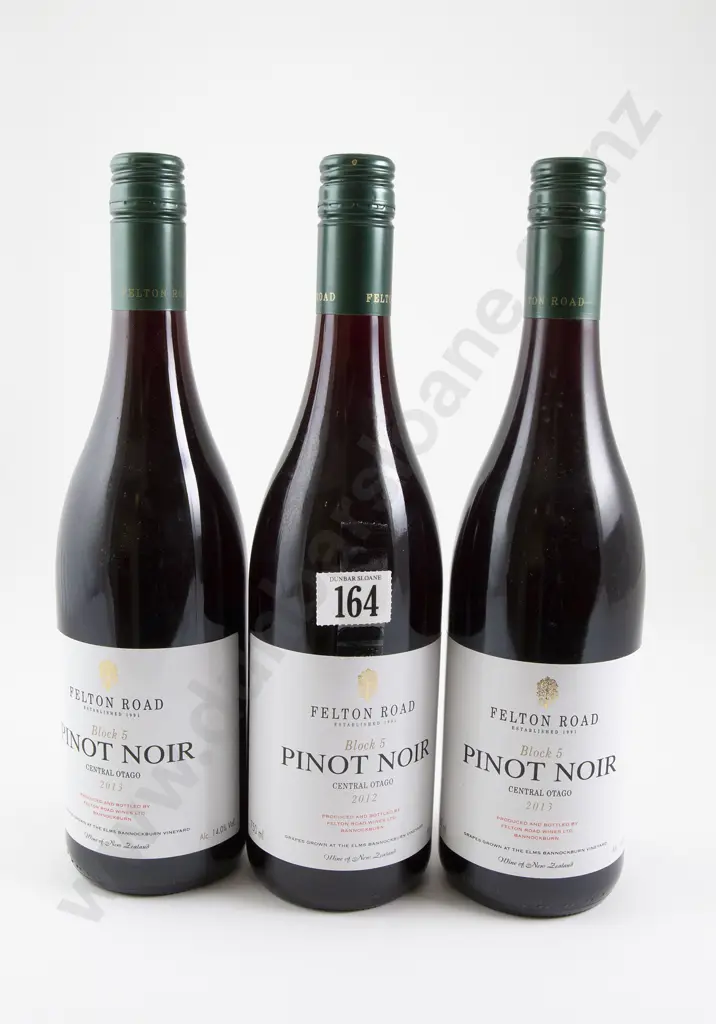 3 bottles Felton Road Block 5 Central Otago Pinot Noir 2012 Image 1++