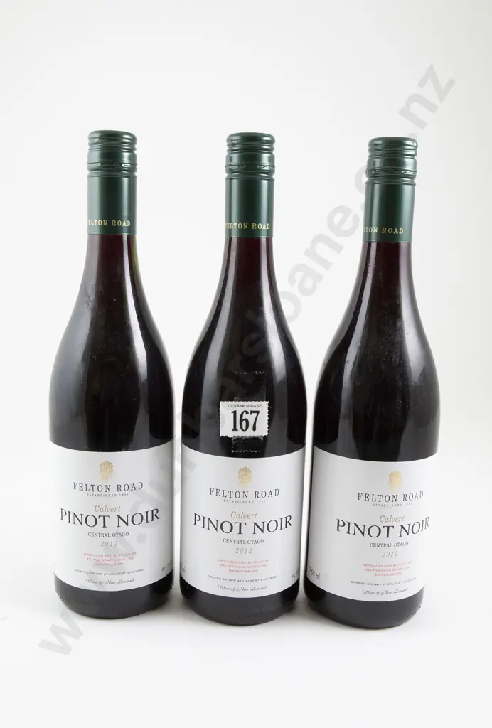 3 bottles Felton Road Calvert Central Otago Pinot Noir 2012 Image 1++