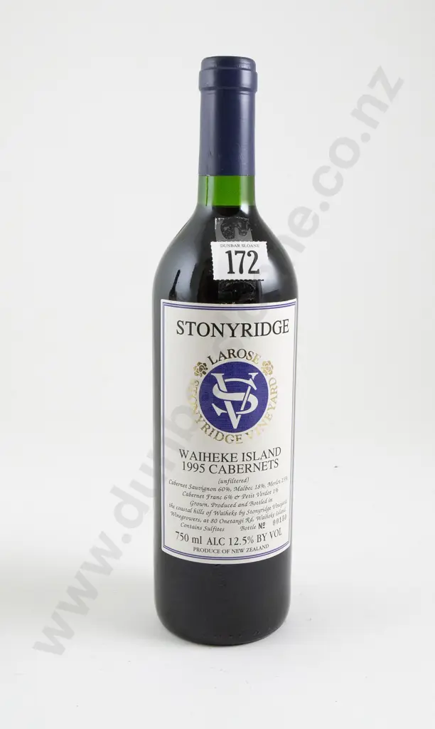 1 bottle Stonyridge Waiheke Island Larose Cabernets 1995 Image 1++