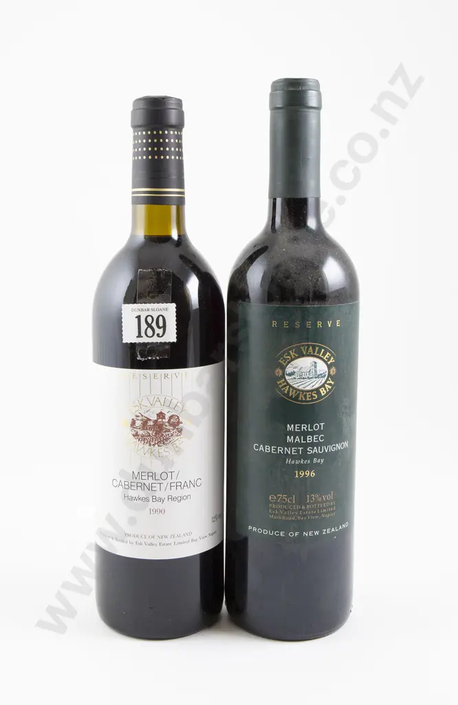 2 bottles Esk Valley 1990 & 1996 Image 1++