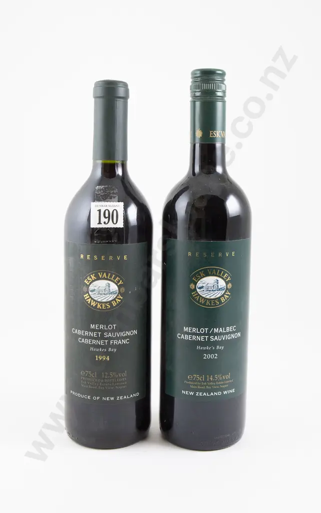 1 bottle Esk Valley Reserve 1994 & 2002 Image 1++