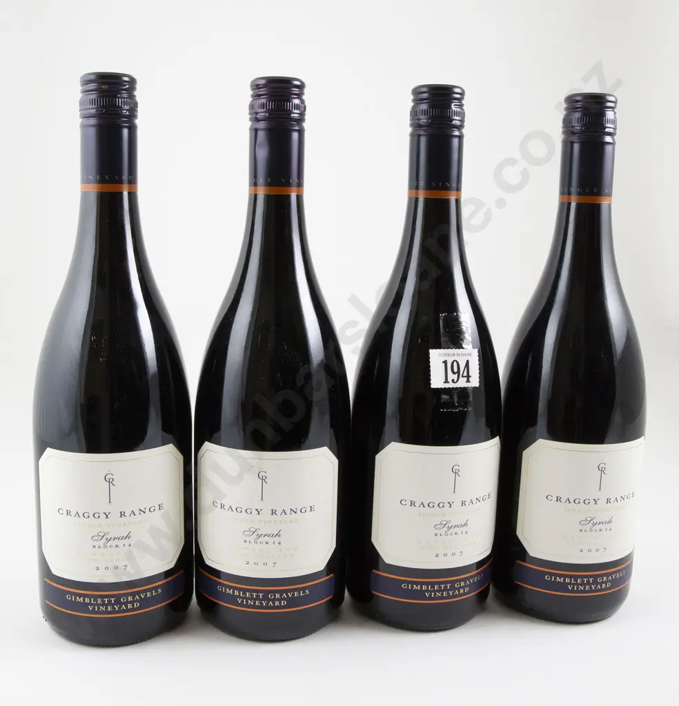 4 bottles Craggy Range Gimblett Gravels Block 14 Syrah 2007 Image 1++