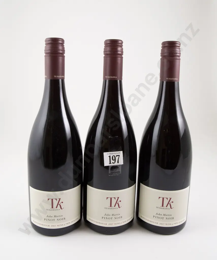 3 bottles Te Kairanga "John Martin"Martinborough Pinot Noir 2017 Image 1++