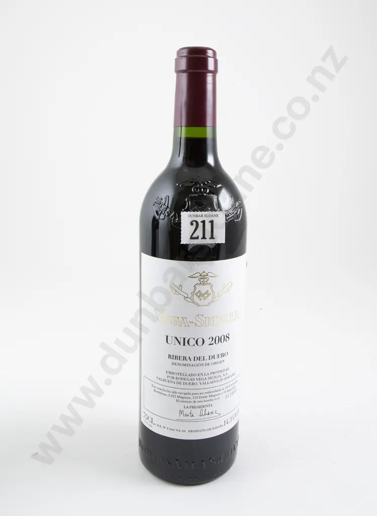 1 bottle Vega-Sicilia Unico 2008 bottle Number 011696 Image 1++