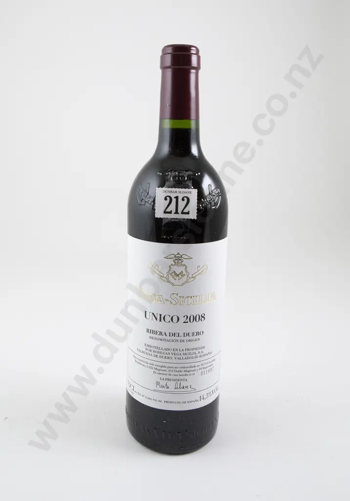 1 bottle Vega-Sicilia Unico 2008 bottle Number 011697 Image 1++
