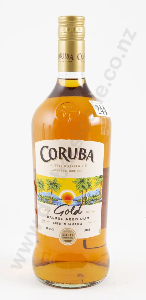 1 bottle (1 litre) J. Wray & Nephew Coruba "Gold Label Delux" Rum Image 1++