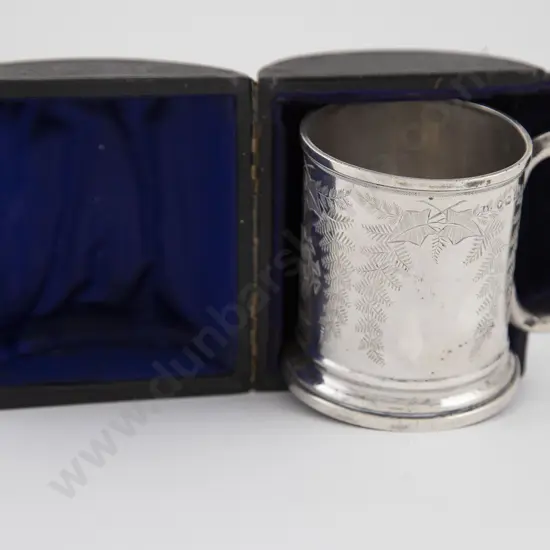 Morocco Cased Vict S/S Christening Mug