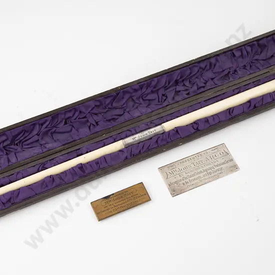 Victorian Cased Ivory & S/S Mounted Presentation Baton