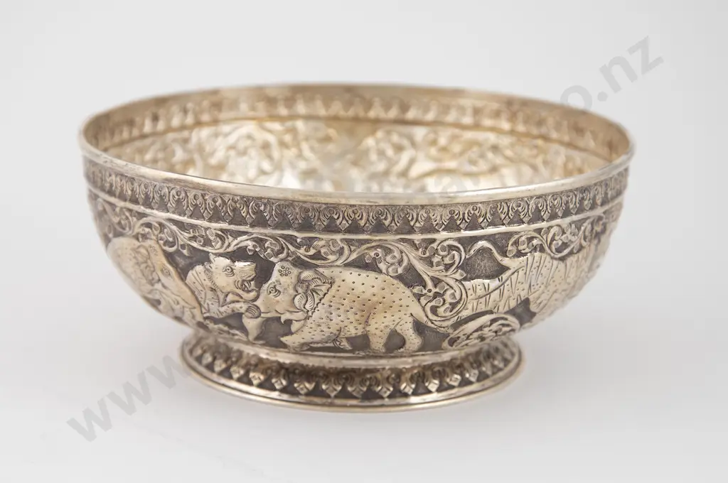 .900 Indian Silver Footed Fruit Bowl Image 1++