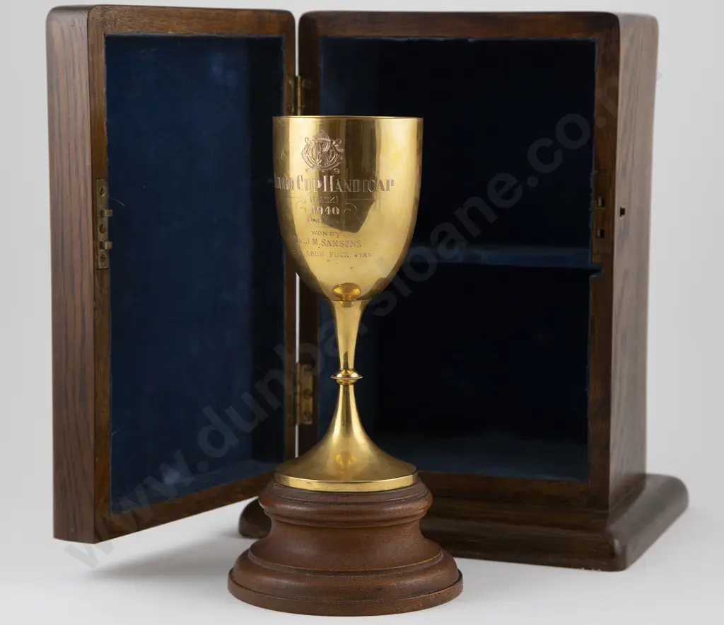 9ct Gold Horse Racing Cup c1940 Image 1++