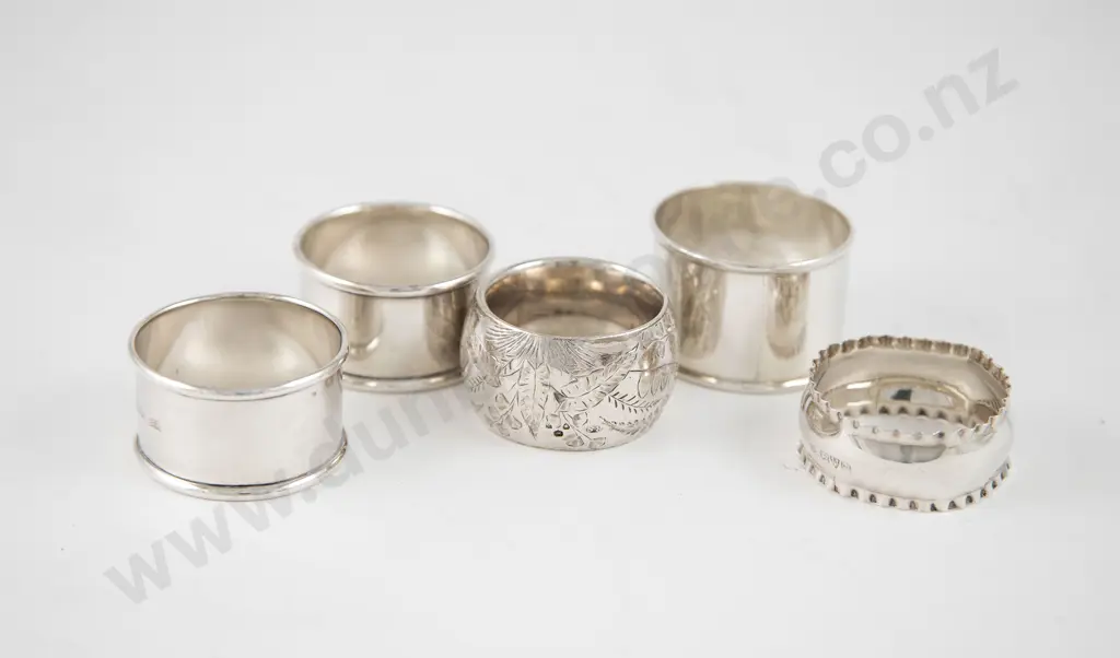 Five S/S Napkin Rings Image 1++