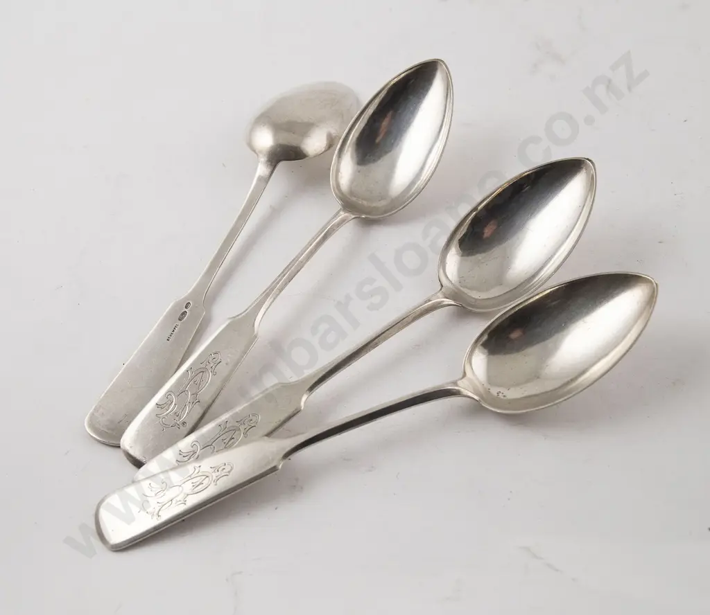 Set Four European 84 Standard Silver Tablespoons Image 1++