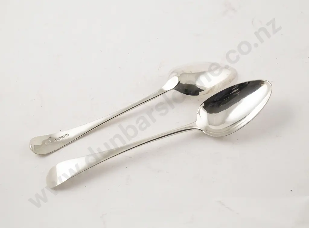Pair Geo III S/S Tablespoons By William & Peter Bateman Image 1++