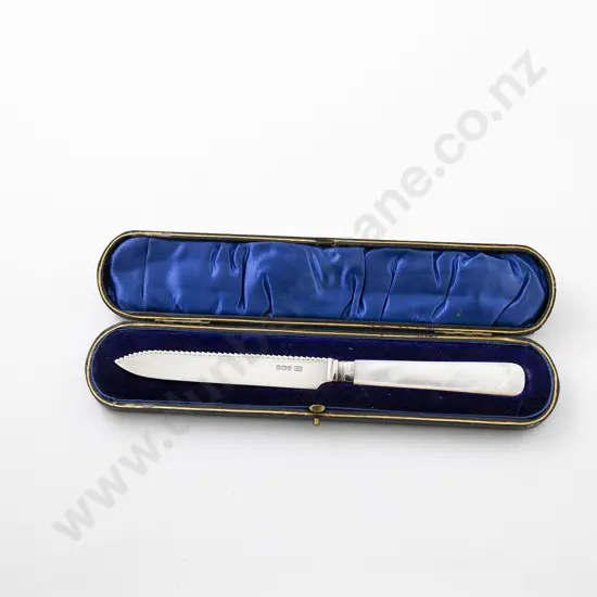 Cased Geo V S/S & MOP Handled Bread Knife