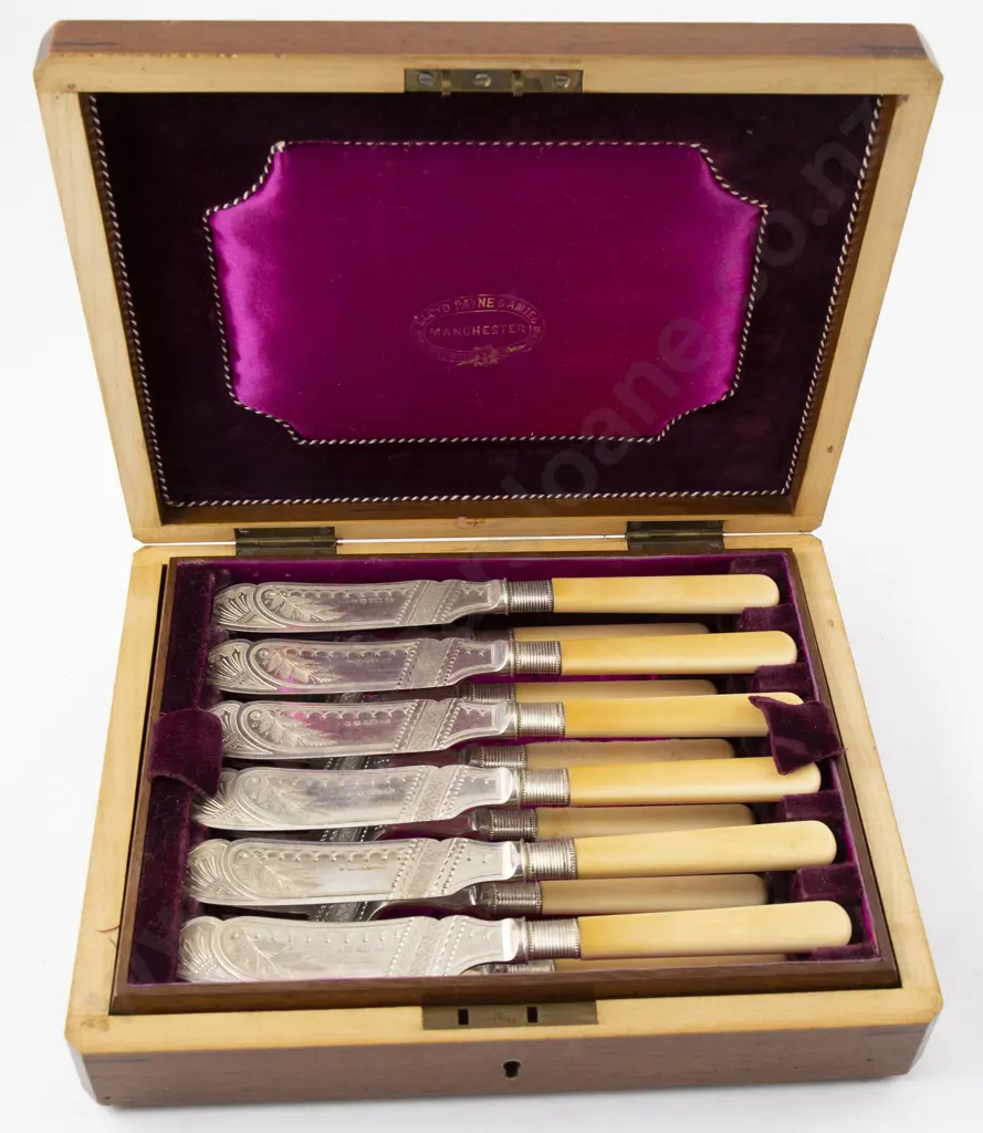 Cased Set Six Edw S/P Fish Knives & Forks Image 1++