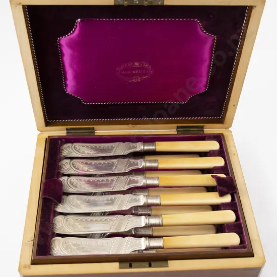 Cased Set Six Edw S/P Fish Knives & Forks