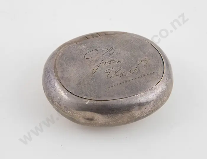 Victorian S/S Oval Snuff Box Image 1++