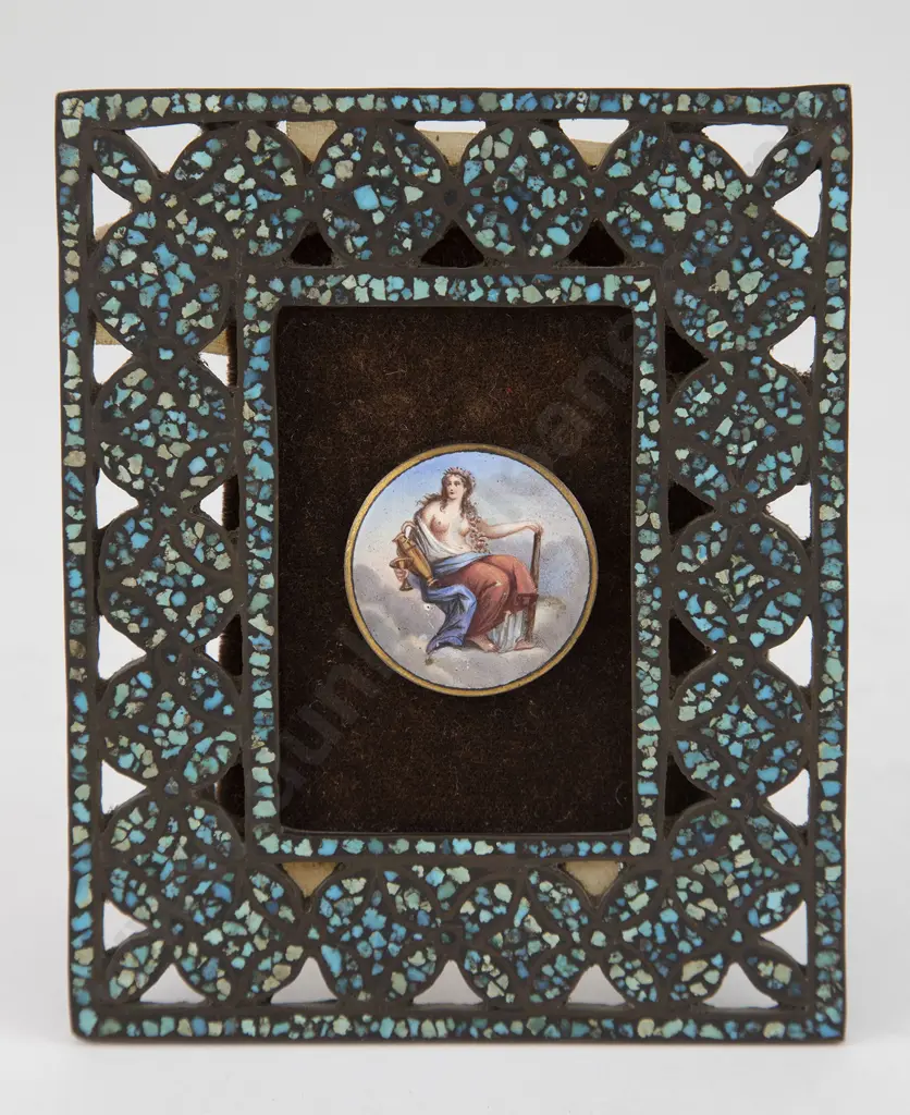C19th Enamel Painted Button Image 1++