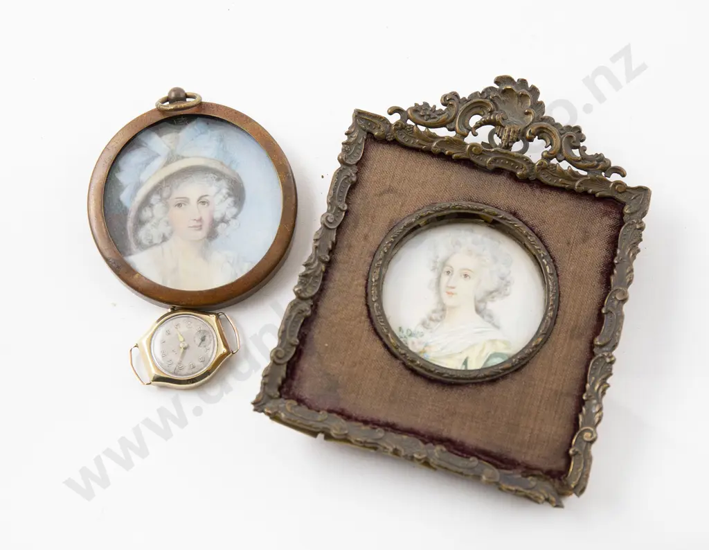 Two C19th French Miniature Portraits Image 1++