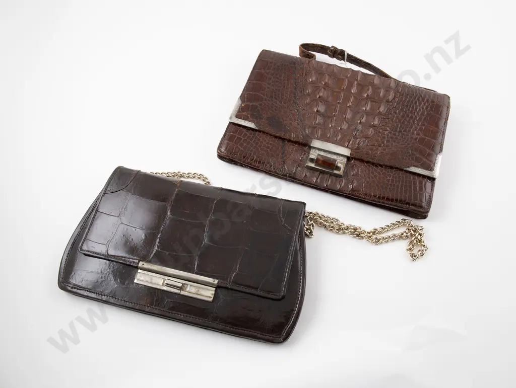 Art Deco S/S Mounted Alligator Skin Clutch Bag Image 1++