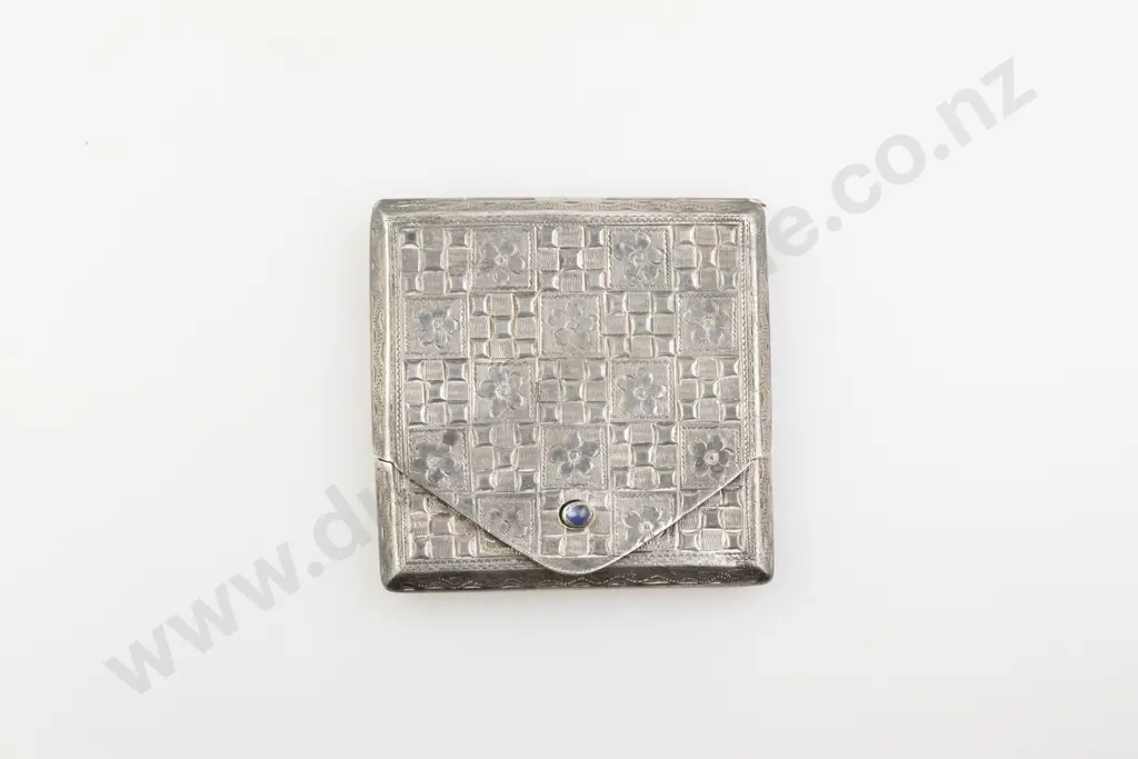 Art Deco .900 Silver Card Case Image 1++