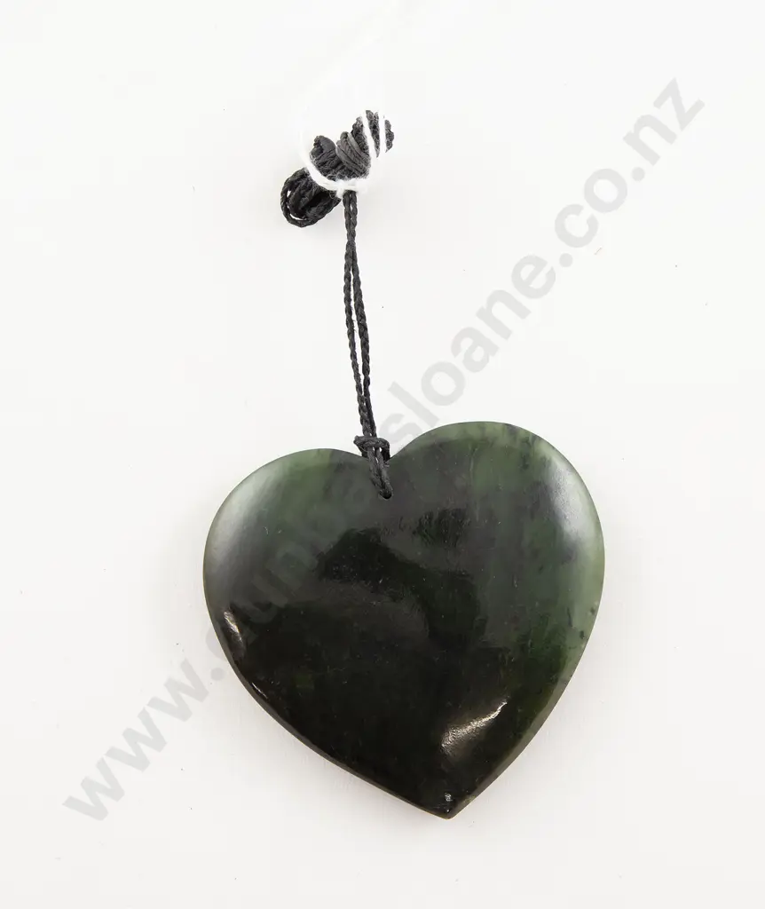 Greenstone Large Heart Pendant Image 1++