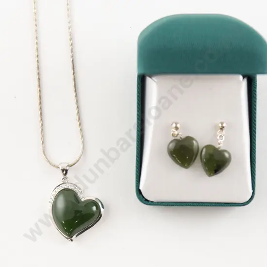Greenstone S/S Heart Pendant
