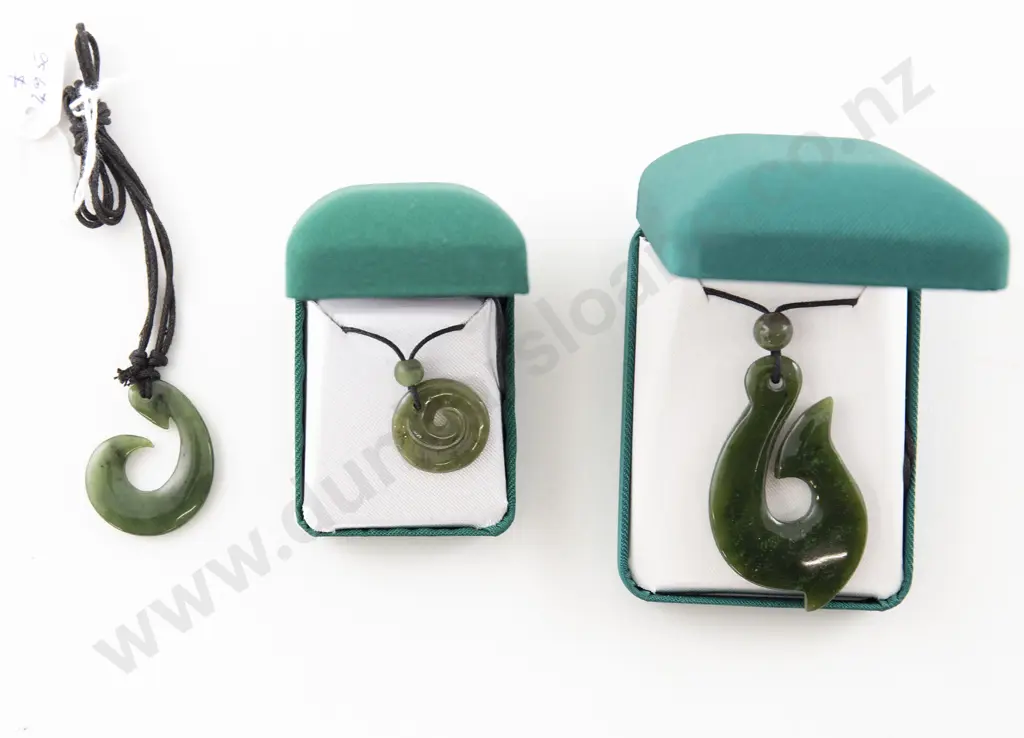 Greenstone Fish Hook Pendant Image 1++