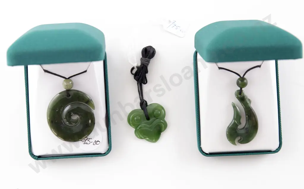 Three Greenstone Pendants Image 1++