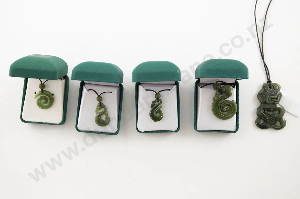 Five Greenstone Pendants Image 1++