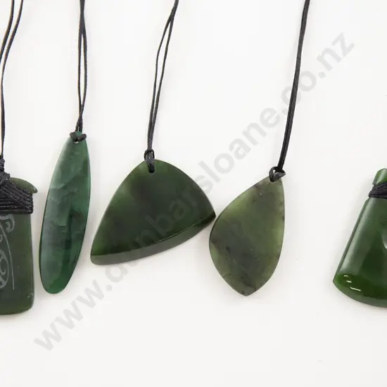 Five Greenstone Pendants