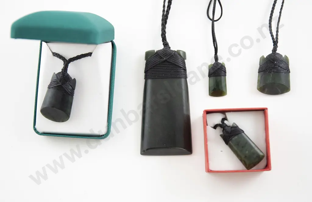 Five Greenstone Adze Pendants Image 1++