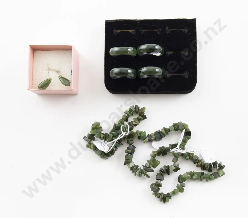 Four Greenstone Ring Bands Image 1++
