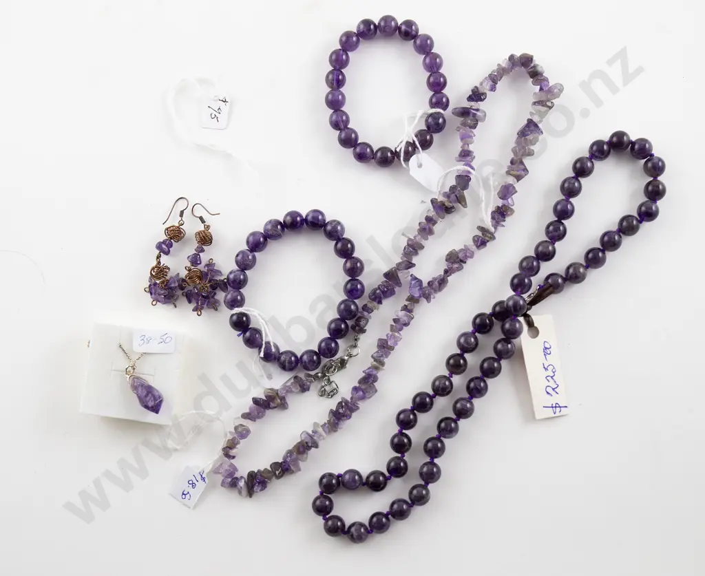 Amethyst Bead Necklace Image 1++