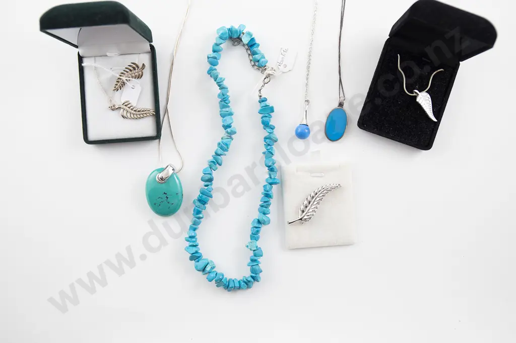 Howlite Turquoise Nugget Necklace Image 1++