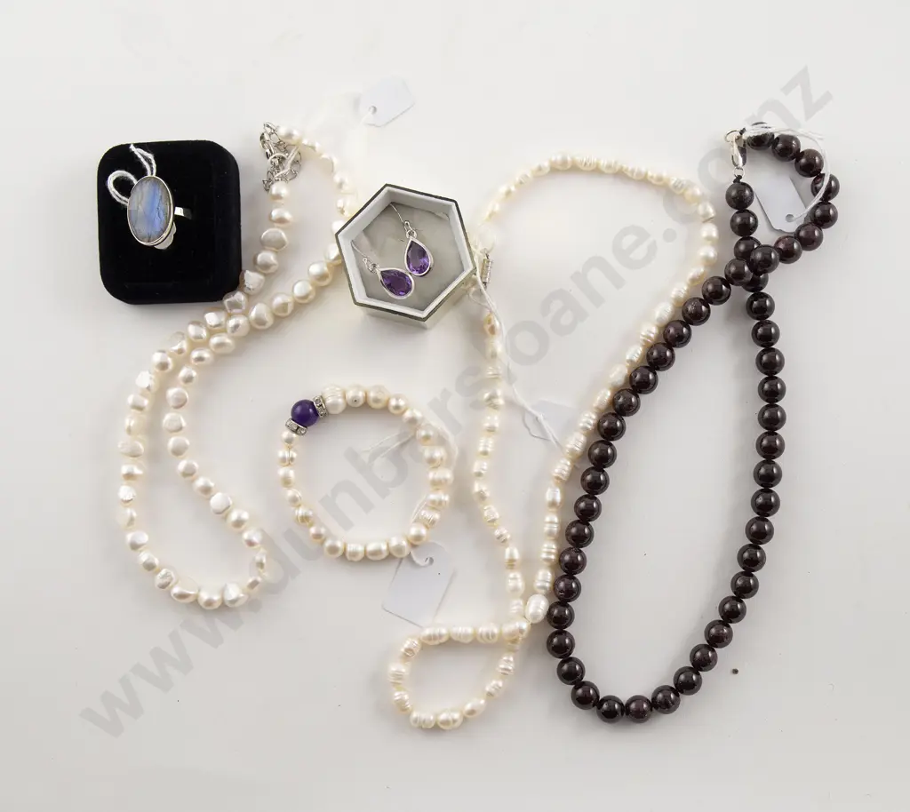 Pair S/S Amethyst Pendant Earrings Image 1++
