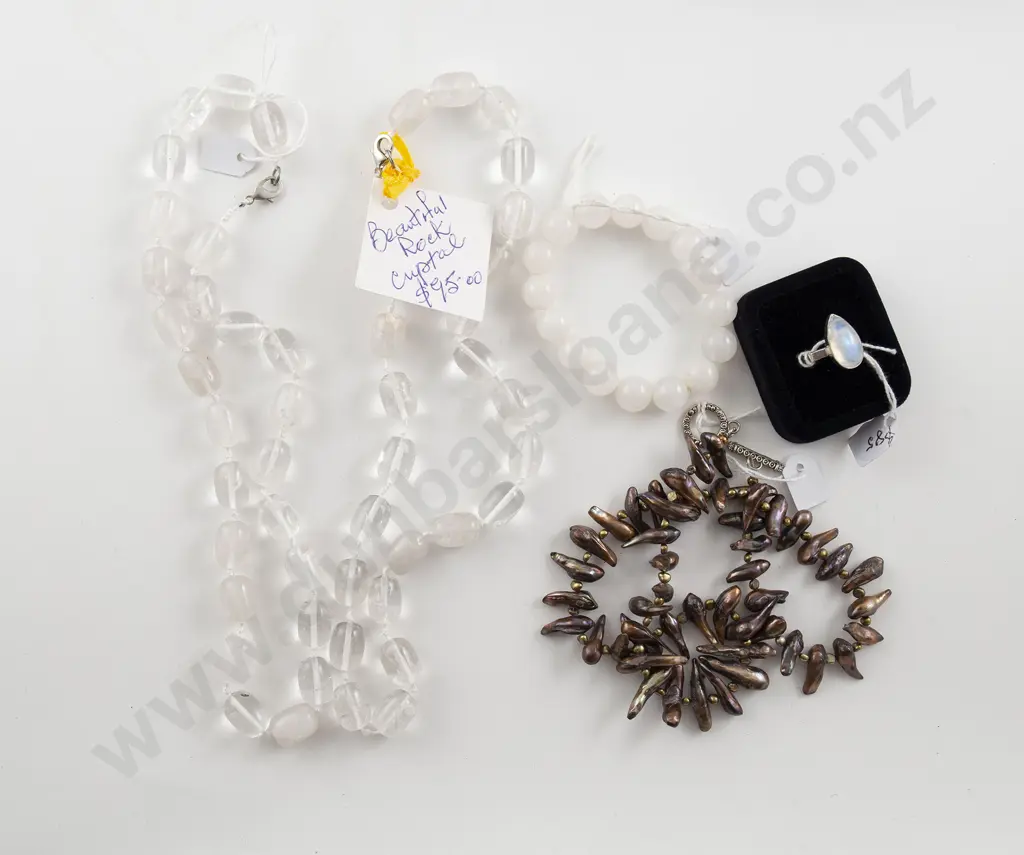 Two Rock Crystal Bead Necklaces Image 1++
