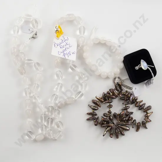 Two Rock Crystal Bead Necklaces