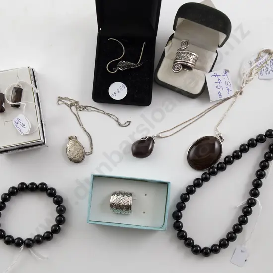 Onyx Bead Necklace and Matching Bracelet