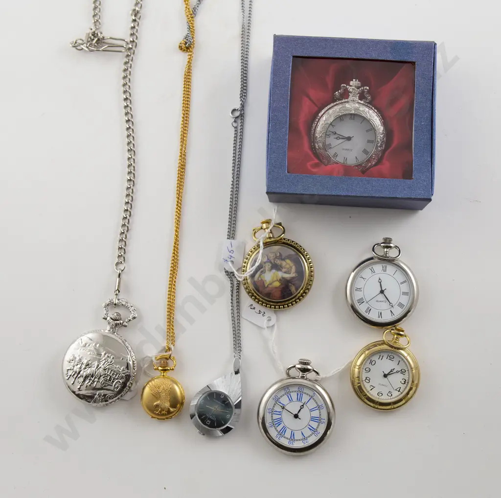 Collection Eight Vintage Style Pocket Watches Image 1++